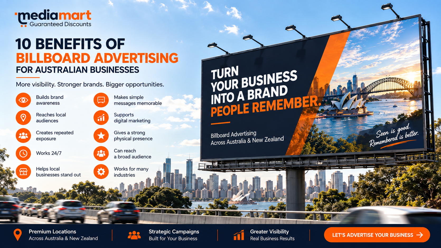 10 benefits of billboard advertising for Australian businesses - outdoor brand visibility