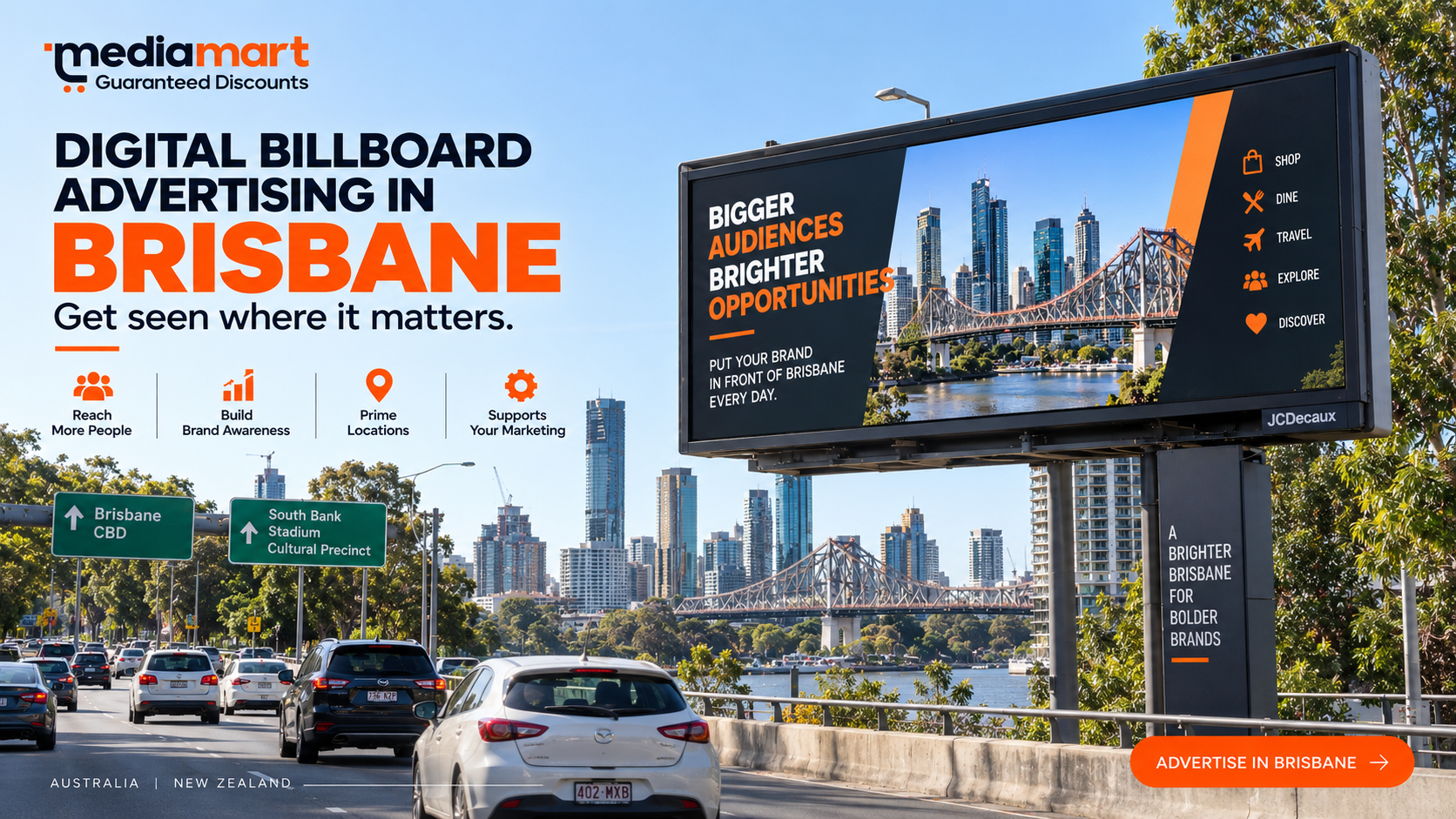 Digital billboard advertising in Brisbane - get seen where it matters