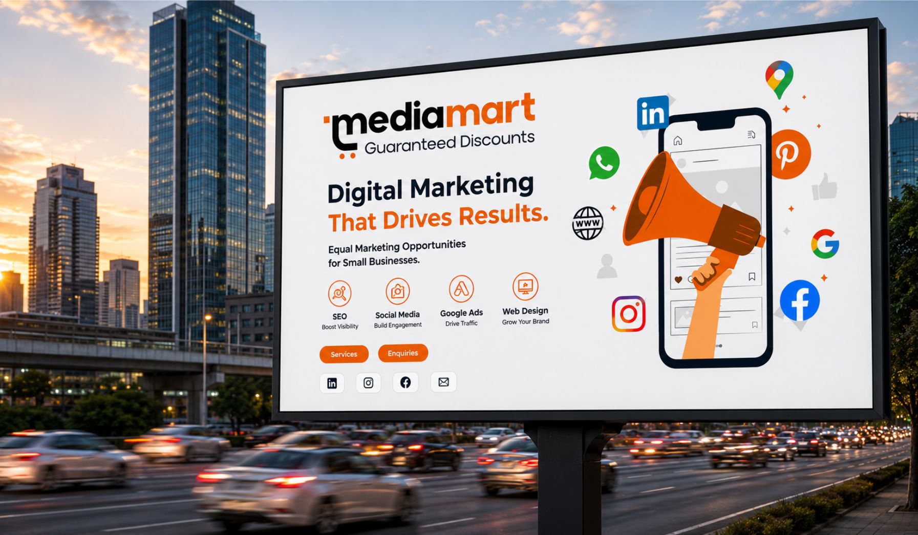 Roadside digital billboard campaign placement