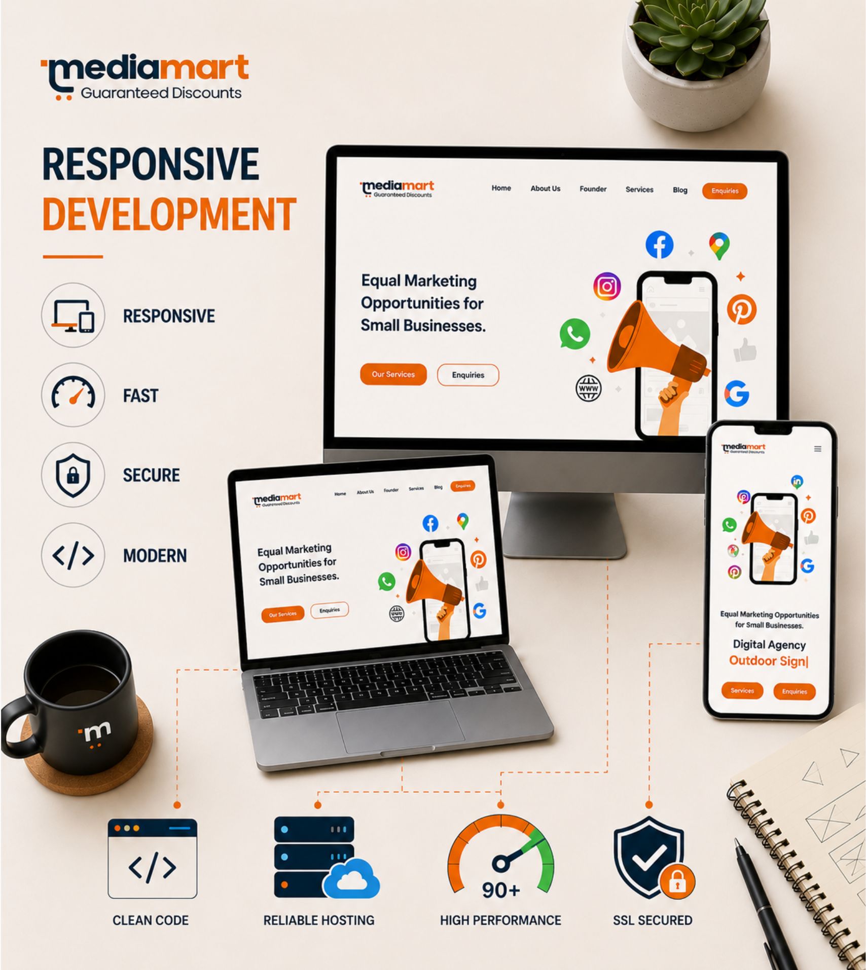 Professional business website creative