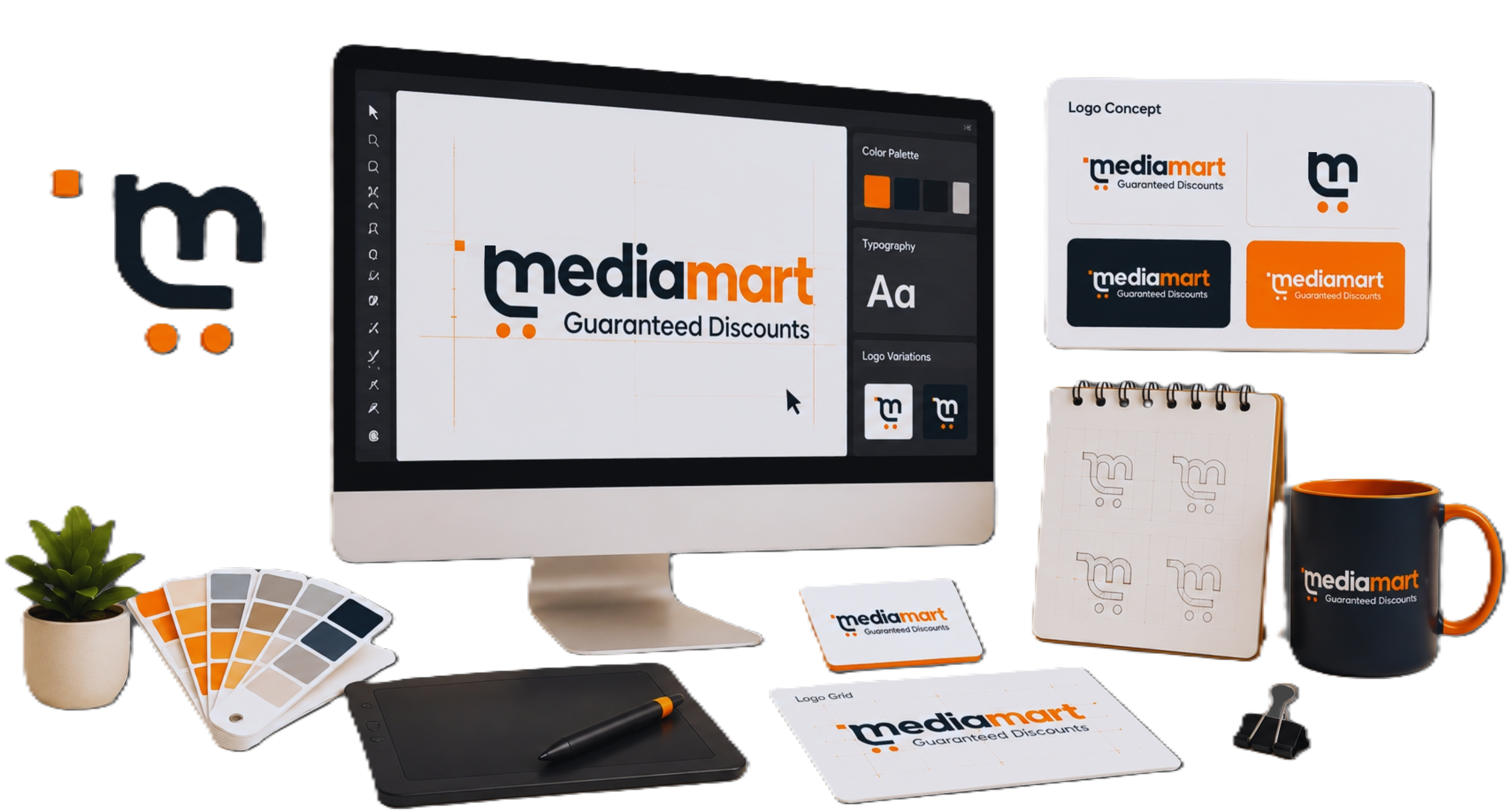Media Mart logo creation and brand identity design showcase