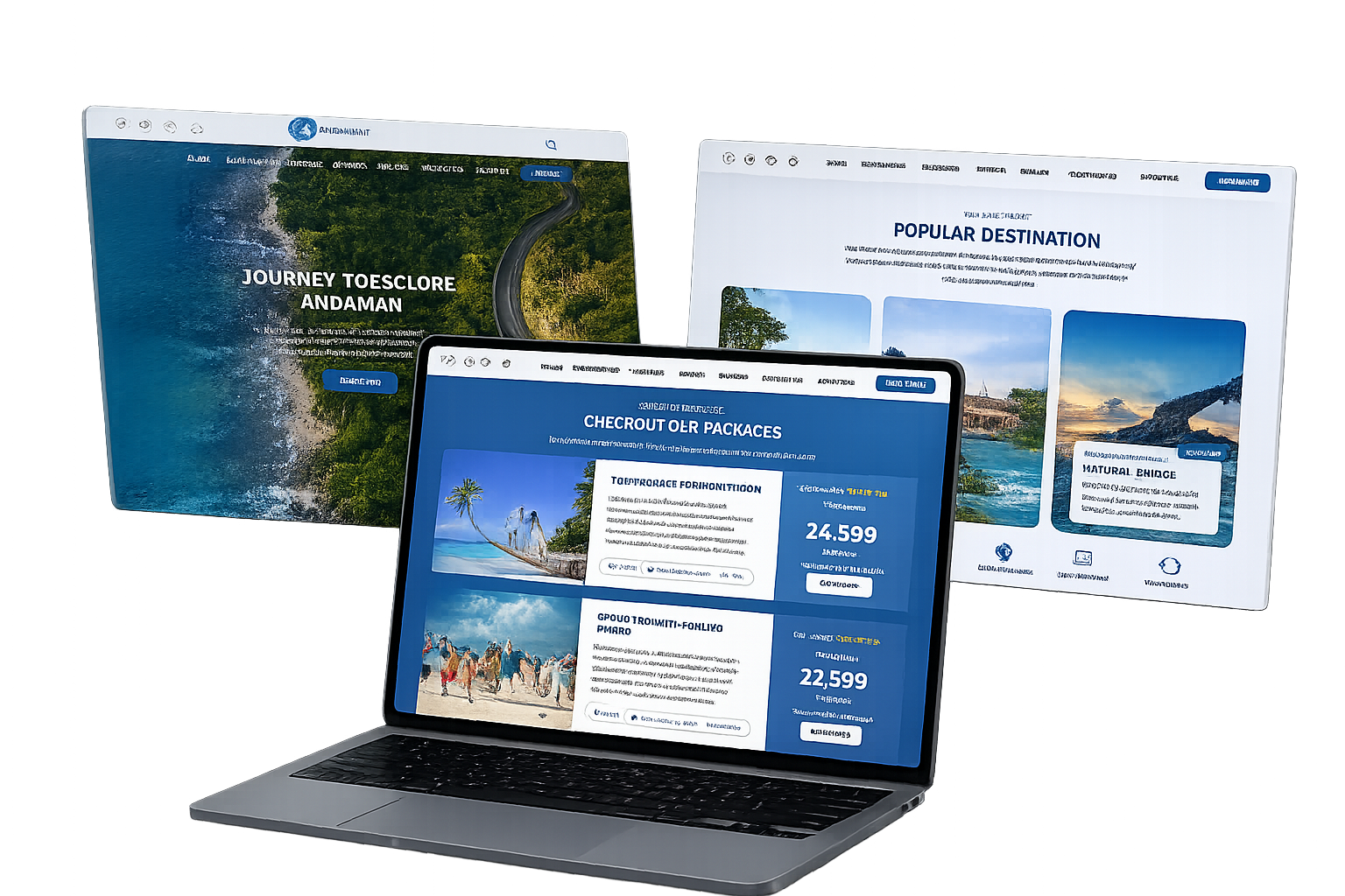Media Mart website development mockup showing laptop and multi-screen website design